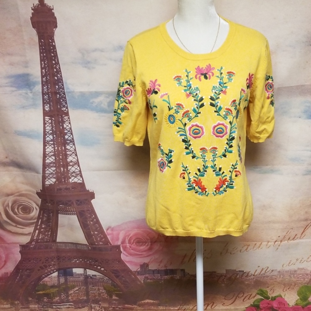 Chelsea & Theodore  embroidered top